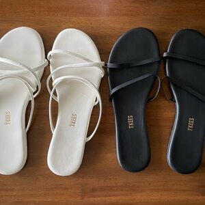 TKEES Women's Sandals - Elegant Black and Cream